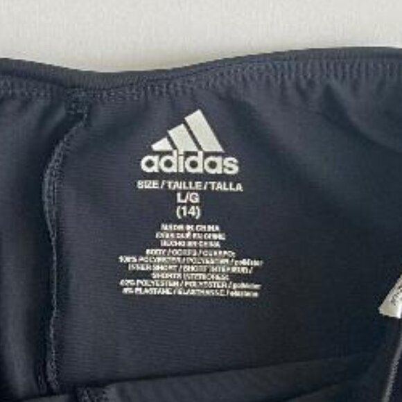 Adidas Girl's Black Three-Stripe Tennis Skirt with Built-in Shorts - Picture 3 of 7